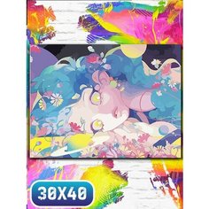 Картина по номерам на холсте эстетика девушка - 12280 30х40
