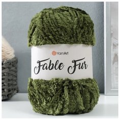 Пряжа "Fable Fur" 100% микрополиэстер 100м/100гр (982 аспарагус) Нет бренда