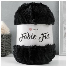 Пряжа "Fable Fur" 100% микрополиэстер 100м/100гр (988 чёрный) 9436799 Yarn Art