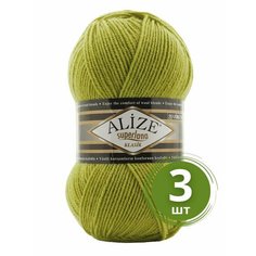Пряжа Alize Superlana klasik (Суперлана Классик) - 3 мотка Цвет: 11 фисташка 25% шерсть, 75% акрил 100г 280м