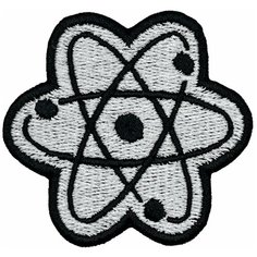 Нашивка (шеврон, патч) на одежду Атом на термоплёнке 60х56 мм Tixxi Studio