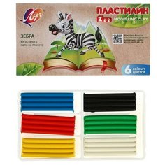 Пластилин 6 цветов 90 г ZOO Нет бренда