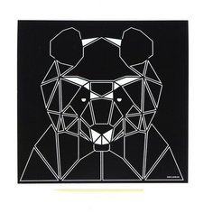 Гравюра «Панда» 19х19 см, с металлическим эффектом «золото» Школа талантов