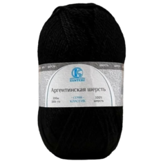 Пряжа Камтекс Аргентинская шерсть, 100 % шерсть, 100 г, 200 м, 10 шт., 003 черный