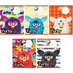 Тетрадь 12л, А5, линия , на скрепке, обложка картон, Furby , FB2/5, Academy Style, 20шт.