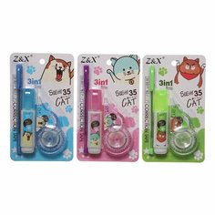 Набор (корректор-лента 5м*5мм + корректор-ручка +ручка шариковая) на блистере микс Котик 9700378 Сима ленд