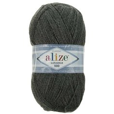 Пряжа "Lanagold 800" 49% шерсть, 51% акрил 800м/100гр (182 темно-серый) Alize