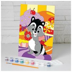 Картина по номерам «Енот-сладкоежка» 20х28,5 см Школа талантов