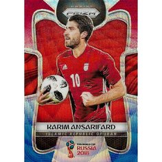 Коллекционная карточка Panini Prizm FIFA World Cup Russia 2018 #113 Karim Ansarifard - Red Blue Wave S0295