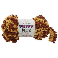 Пряжа Alize Puffy More горчица-терракот (6276), 100%микрополиэстер, 11,5м, 150г, 3шт