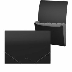 Папка А4 с 12 отд. на резинках Matt Classic 600мкм EK 50416 черная Erich Krause