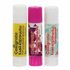 Клей-карандаш 9 грамм, набор 3 шт. (PVP, PVA, PVA цветной) ТероПром