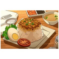 Картина по номерам на холсте Еда из аниме - 8584 Г 60x40