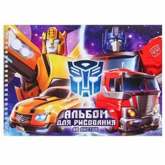 Альбом для рисования А4, 40 листов, гребень, Трансформеры Hasbro