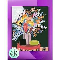 Картина по номерам на холсте Абстрактные цветы бохо, 30 х 40 см КУЛЬТУРА ЦВЕТА