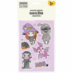 Алмазная мозаика, наклейки ТРИ совы "Кошмарики", пакет с европодвесом