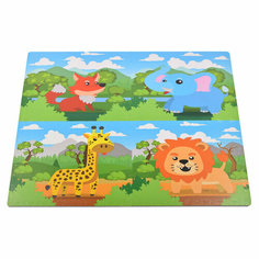 Развивающий коврик-пазл "Животные" 60*60*0.8см КНР