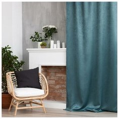 Штора портьерная Этель "Классика"цв. бирюзовый, 270*300 см,100% п/э Арт Узор