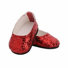 Обувь для кукол Туфли парусиновые с блестками 7 см по подошве Нет бренда