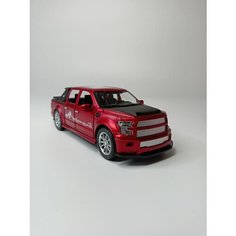 Коллекционная машинка игрушка металлическая пикап Форд Ф-350 Ford F-350 для мальчиков масштабная модель 1:24 красно-белый Alexplay