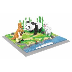 Конструктор 3D из миниблоков RTOY Любимые животные панда, кенгуру и лама 1950 элементов - JM6625