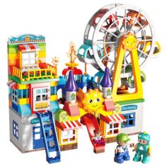 Конструктор FEEL Парк аттракционов 178 элементов, для малышей из крупных блоков