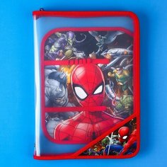 Папка для труда А4 с откидной планкой, на молнии, пластик, Человек-паук Marvel