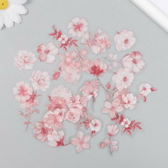 Наклейки для творчества пластик "Цветочный сад" набор 40 шт 0.2х10х15 см Сима ленд