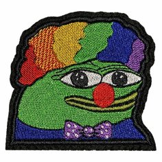 Нашивка, шеврон, патч (patch) Лягушонок Пепе клоун Хонклер, размер 7,5*7 см Нет бренда