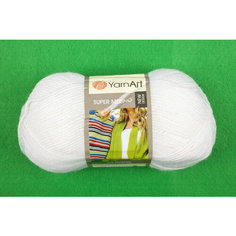 Пряжа Yarnart Super Merino белый (208), 75%акрил/25%шерсть, 300м, 100г, 2шт