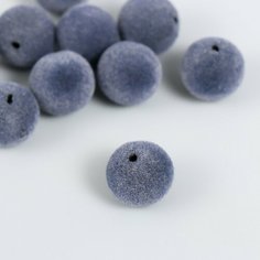 Бусины для творчества бархатное напыление "Ночная синь" набор 10 шт d=1,4 см ТероПром