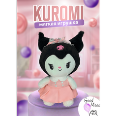 Игрушка мягкая Куроми аниме, плюшевый зайка, Kuromi в розовом платье 30 см. нет бренда