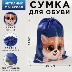 Мешок, сумка для обуви, сменки, сменной "Собака" 41x30x0,5см Art Fox
