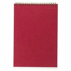 Блокнот Attache A4 60 листов бордовый в клетку на спирали, 61350 Альт