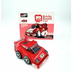 Конструктор Decool серия "Bricks Round Car" Машинка с инерционным механизмом красная FireWind