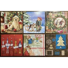 Салфетки для декупажа трехслойные бумажные 33х33 см Новогодний набор №14 Нет бренда