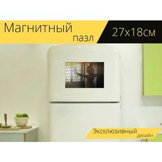 Магнитный пазл "Артистический, ню, свет" на холодильник 27 x 18 см. Lots Prints