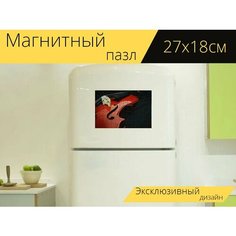 Магнитный пазл "Скрипка, музыка, дизайн" на холодильник 27 x 18 см. Lots Prints