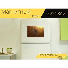Магнитный пазл "Ящерица, животное, лампа" на холодильник 27 x 18 см. Lots Prints
