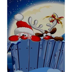 Картина по номерам Санта и олень 40х50 см АртТойс