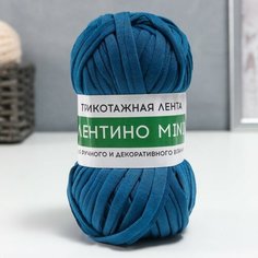 Пряжа трикотажная 100% хлопок "Лентино mini" 100 гр 40 м цвет 78 синий Softino