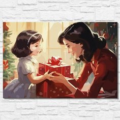 Картина по номерам на холсте новый год рождеством (зима, девушка, елка, эстетика) - 12810 40х60 Бруталити