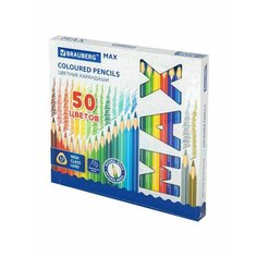 Карандаши цветные супермягкие яркие трехгранные BRAUBERG MAX