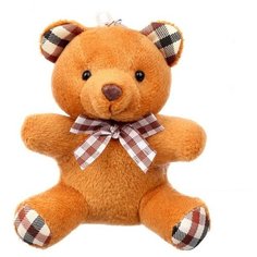 Мягкая ирушка «Мишка в клеточку», на брелоке, цвет микс, 12 штук Noname