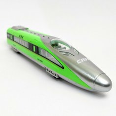 Машинка игрушка электровоз , инерционный, 1:87 поезд локомотив, 28 см, со светом и звуком, салатовый Нет бренда