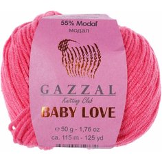 Пряжа Gazzal Baby Love коралловый (1612), 55%модал/45%акрил, 115м, 50г, 3шт
