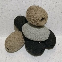 Набор Кавказской носочной пряжи в бобинах - 2 шт бежевого цвета по 250г, 700м (Карачаевская Бабушкина пряжа) Нитки для вязания, шерсть