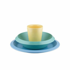 Набор детской посуды ALESSI GIRO KIDS, UNS05S2, голубой/зеленый/желтый