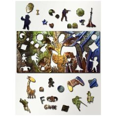 Пазл деревянный с фигурками 46х23 см Игра WOW World of Warcraft, орк, альянс, орда - 607 Creative Wood