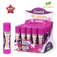 Клeй-карандаш 8 гр, Crown Magic PVP, с цветным индикатором